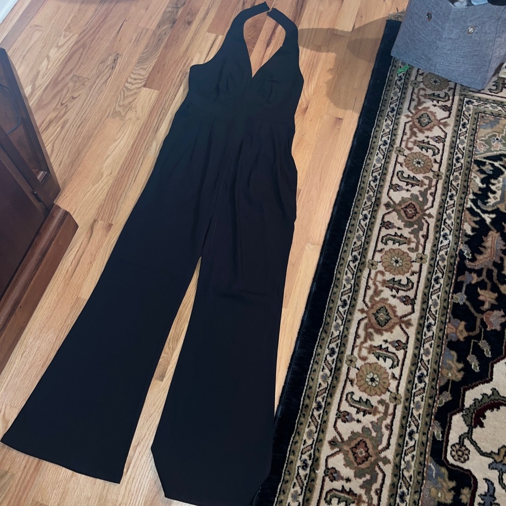 Black Halter-Neck Wide Leg Jumpsuit